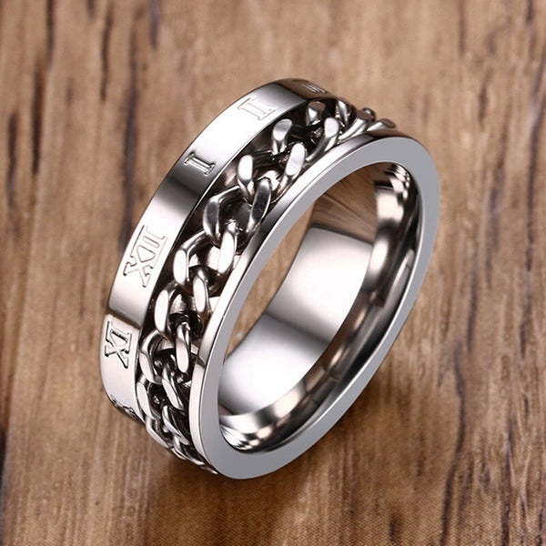Vintage Rotatable Numberal Curb Chain Ring