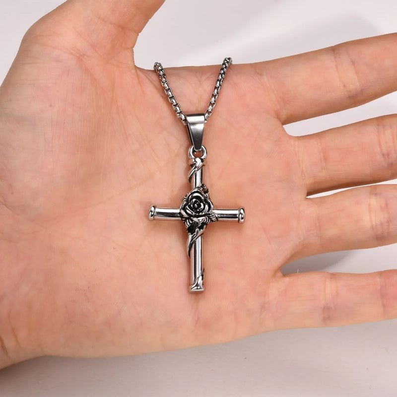 Athena Allure Rose Cross Pendant