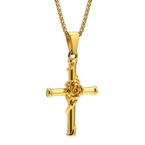 Athena Allure Rose Cross Pendant