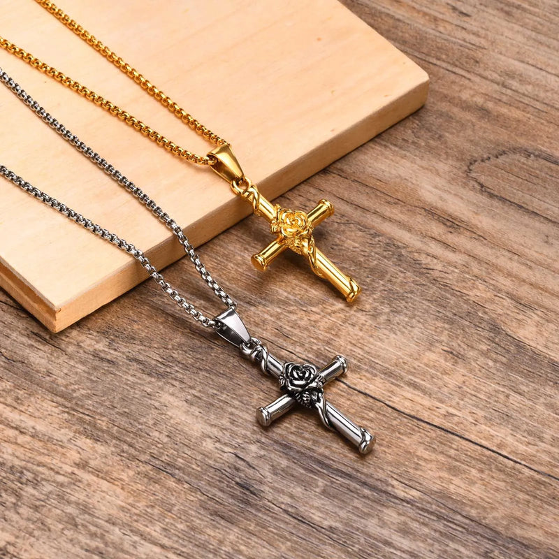 Athena Allure Rose Cross Pendant